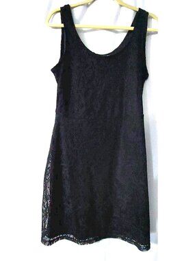 Metaphor Black Lace Dress Size Large Mini Lined